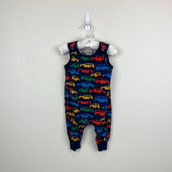 Hanna Andersson Soft Traffic Jam Cotton Jersey Overalls 60 cm 3-6 Months - Picture 1 of 4